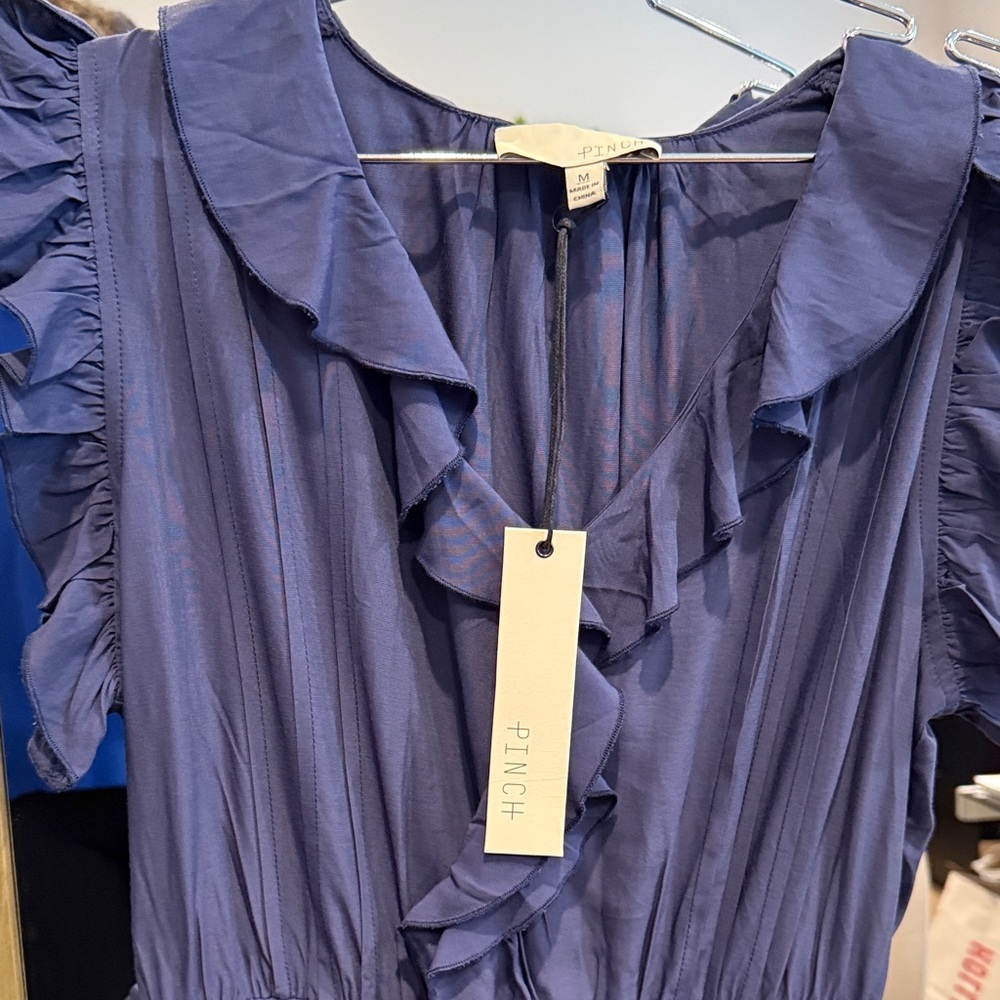 Pinch Ruffled Blue Maxi Dress - Picture 4 of 4
